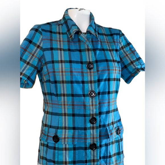 Pendleton Plaid Button Shirt Dress Short Sleeve - Picture 7 of 13